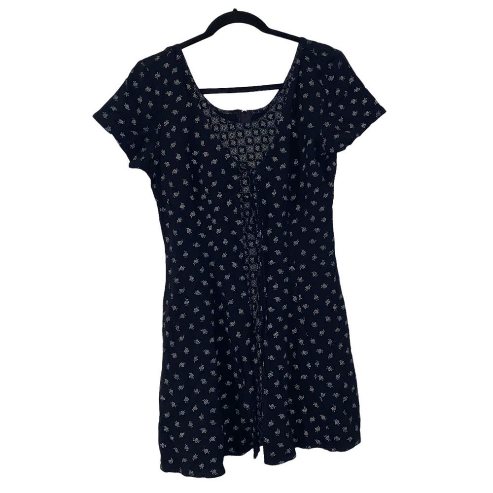 90s All that Jazz black floral skater dress